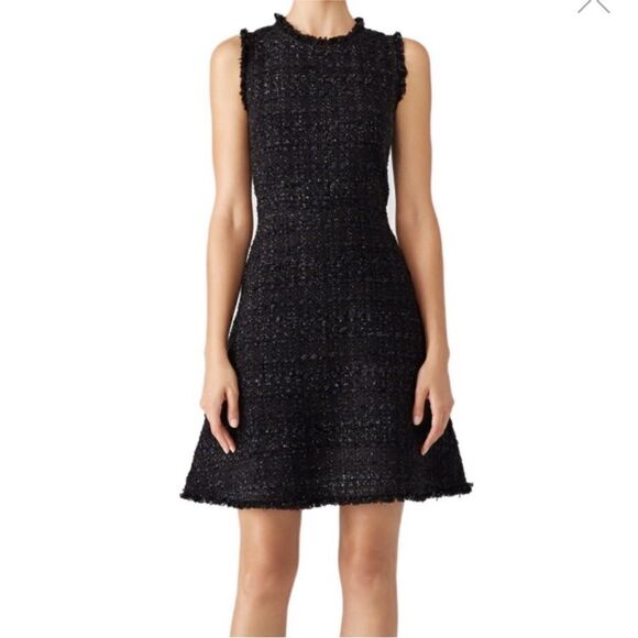 Kate Spade black shimmer a line tweed sparkle dress gold zipper 10 Kate Spade black shimmer a line tweed sparkle dress gold zipper 10